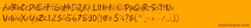 Brushield Font – Brown Fonts on Orange Background