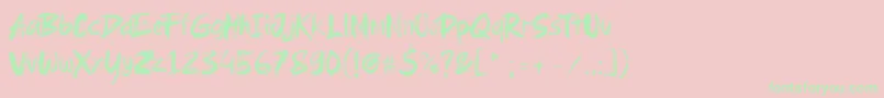 Brushield Font – Green Fonts on Pink Background