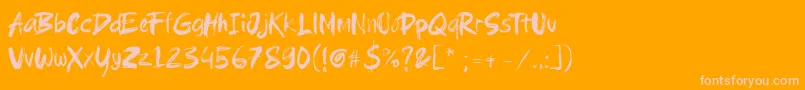 Brushield Font – Pink Fonts on Orange Background