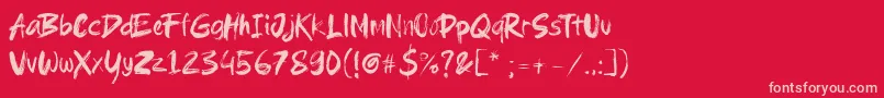 Brushield Font – Pink Fonts on Red Background