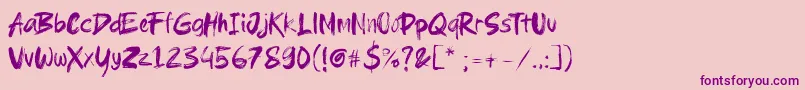 Brushield Font – Purple Fonts on Pink Background