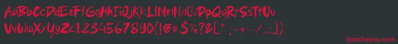 Brushield Font – Red Fonts on Black Background