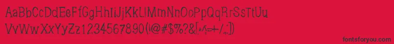 フォントBrushings – 赤い背景に黒い文字