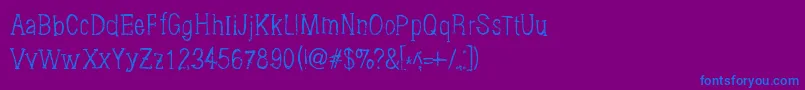 Brushings Font – Blue Fonts on Purple Background