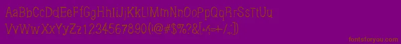 Brushings-fontti – ruskeat fontit violetilla taustalla
