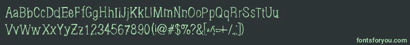 フォントBrushings – 黒い背景に緑の文字