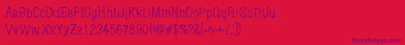 Brushings Font – Purple Fonts on Red Background