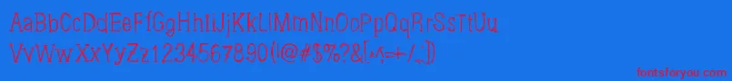 Brushings Font – Red Fonts on Blue Background