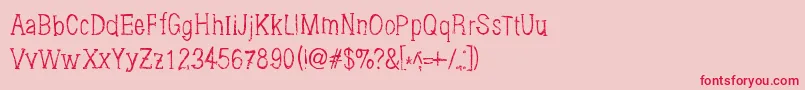 フォントBrushings – ピンクの背景に赤い文字