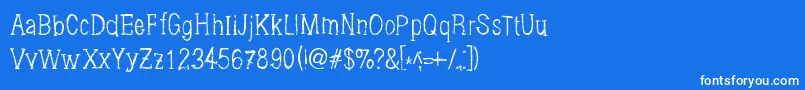 フォントBrushings – 青い背景に白い文字
