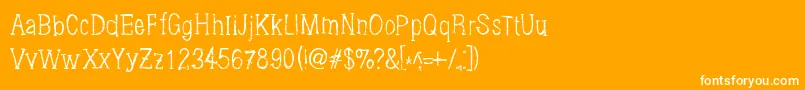Brushings-fontti – valkoiset fontit oranssilla taustalla