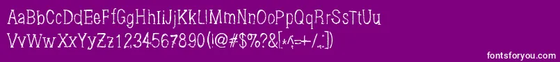 Brushings-fontti – valkoiset fontit violetilla taustalla