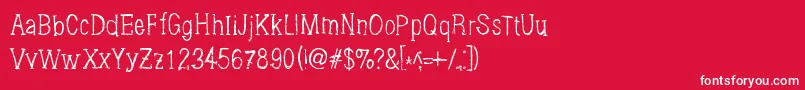 Brushings-fontti – valkoiset fontit punaisella taustalla