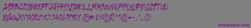 brushlie demo Font – Purple Fonts on Gray Background