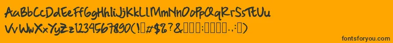 BrushMarker Font – Black Fonts on Orange Background