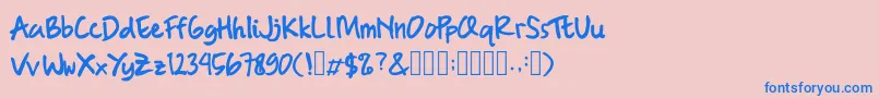 BrushMarker Font – Blue Fonts on Pink Background