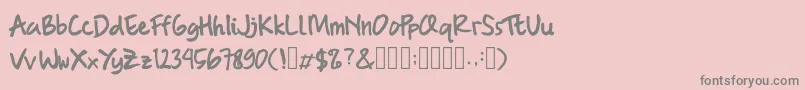 BrushMarker Font – Gray Fonts on Pink Background