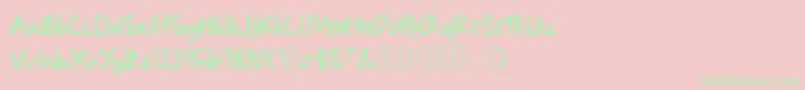 Fonte BrushMarker – fontes verdes em um fundo rosa