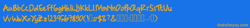 BrushMarker Font – Orange Fonts on Blue Background