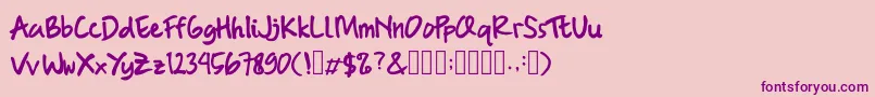 BrushMarker Font – Purple Fonts on Pink Background