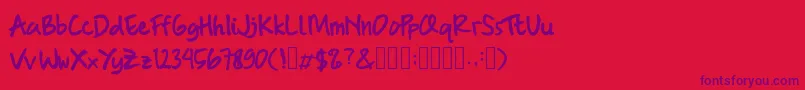 BrushMarker Font – Purple Fonts on Red Background