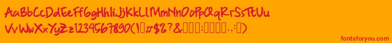 BrushMarker Font – Red Fonts on Orange Background