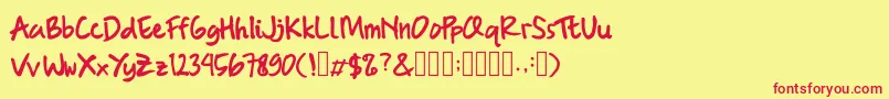 BrushMarker Font – Red Fonts on Yellow Background