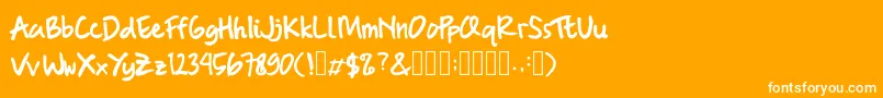 BrushMarker Font – White Fonts on Orange Background