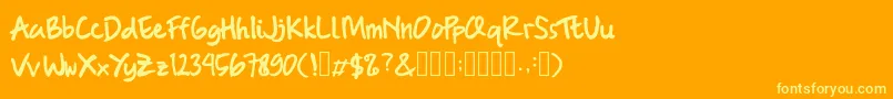 BrushMarker Font – Yellow Fonts on Orange Background