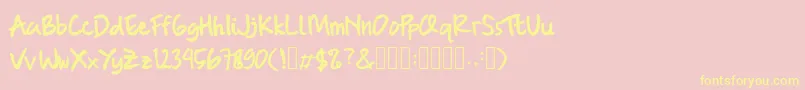 BrushMarker-Schriftart – Gelbe Schriften auf rosa Hintergrund