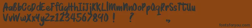 BRUSHMOSH Demo-Schriftart – Schwarze Schriften auf braunem Hintergrund
