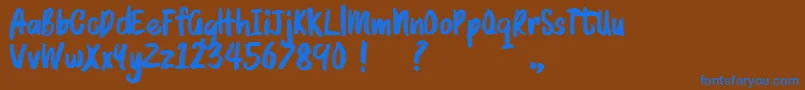 BRUSHMOSH Demo Font – Blue Fonts on Brown Background