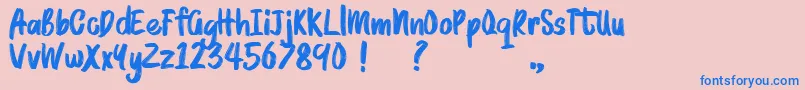 BRUSHMOSH Demo Font – Blue Fonts on Pink Background
