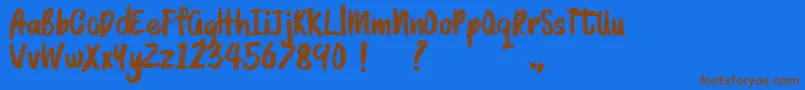 BRUSHMOSH Demo Font – Brown Fonts on Blue Background