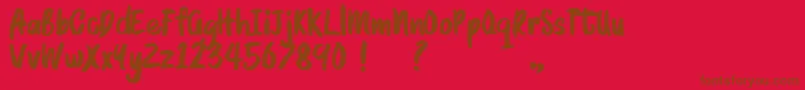 BRUSHMOSH Demo Font – Brown Fonts on Red Background