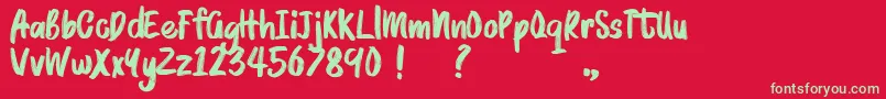 BRUSHMOSH Demo Font – Green Fonts on Red Background