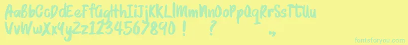 BRUSHMOSH Demo Font – Green Fonts on Yellow Background