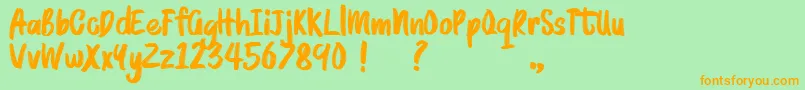 BRUSHMOSH Demo Font – Orange Fonts on Green Background