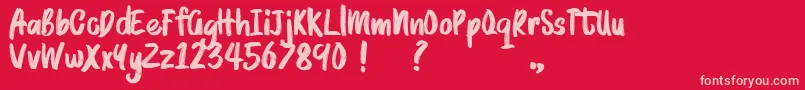 BRUSHMOSH Demo Font – Pink Fonts on Red Background