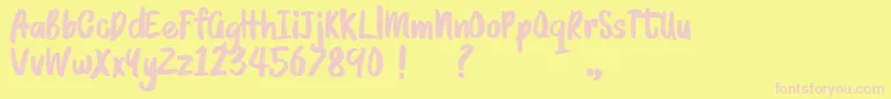 BRUSHMOSH Demo Font – Pink Fonts on Yellow Background