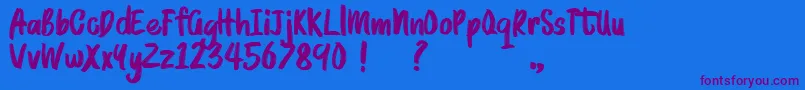 BRUSHMOSH Demo Font – Purple Fonts on Blue Background
