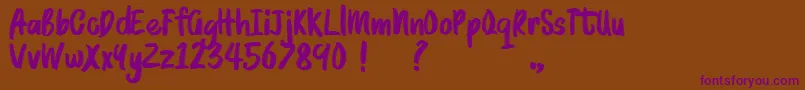 BRUSHMOSH Demo Font – Purple Fonts on Brown Background
