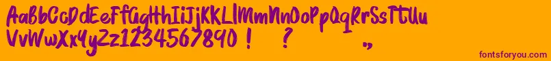 BRUSHMOSH Demo Font – Purple Fonts on Orange Background