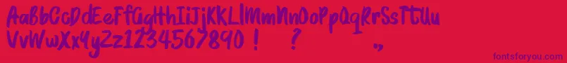 BRUSHMOSH Demo Font – Purple Fonts on Red Background