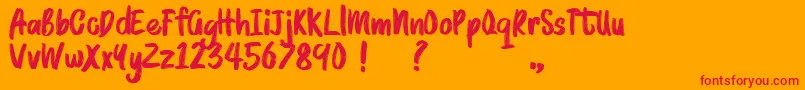 BRUSHMOSH Demo Font – Red Fonts on Orange Background
