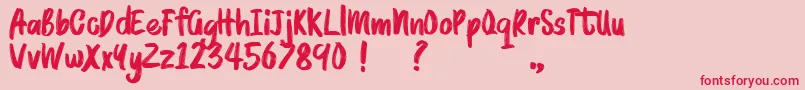 BRUSHMOSH Demo Font – Red Fonts on Pink Background