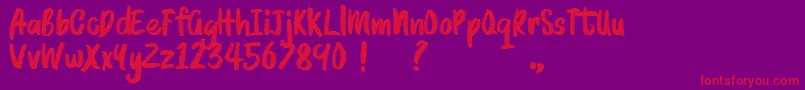 BRUSHMOSH Demo Font – Red Fonts on Purple Background