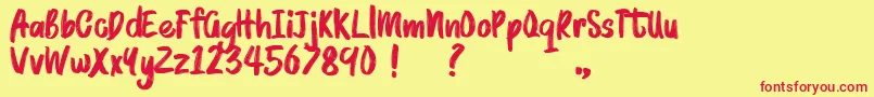 BRUSHMOSH Demo Font – Red Fonts on Yellow Background