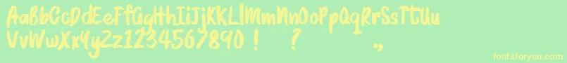 BRUSHMOSH Demo Font – Yellow Fonts on Green Background