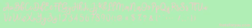 brushnyoe Font – Pink Fonts on Green Background